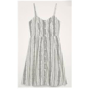 OLD NAVY Linen-Blend Button-Front Fit & Flare Cami Dress NWT Size Medium